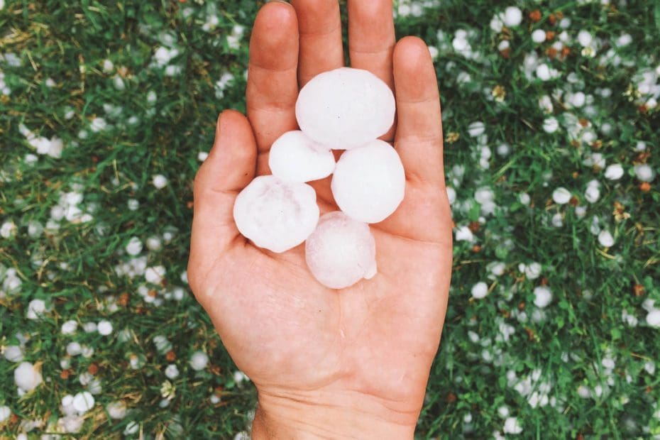 Holding Hail stone in hand